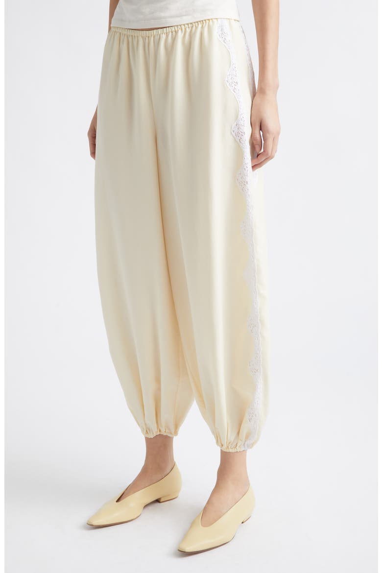 Tabitha Lace Trim Balloon Pants, Alternate, color, BUTTERMILK