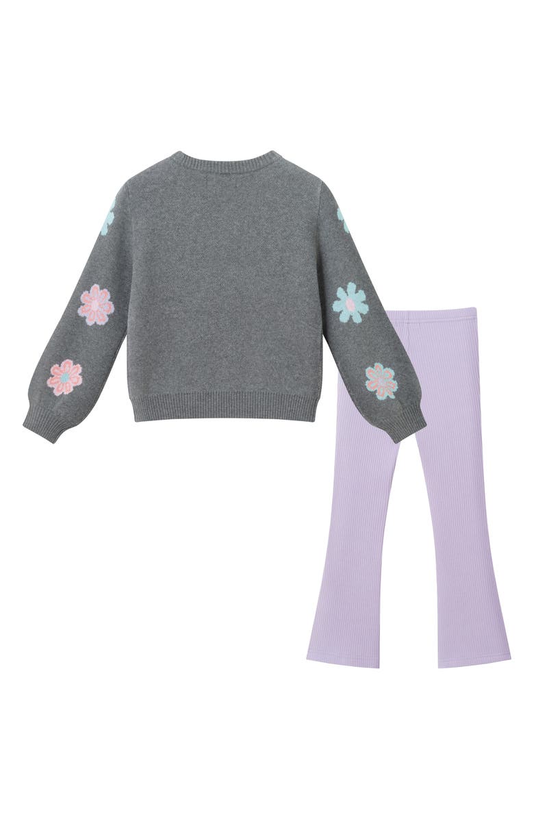 Andy & Evan Kids' Floral Sweater & Wide Leg Leggings Set, Alternate, color, Black Floral