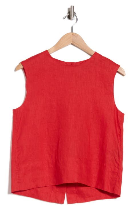 Button Back Sleeveless Shell
