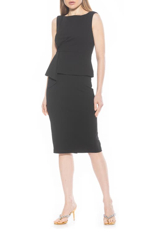 Amora Boat Neck Sleeveless Sheath Dress
