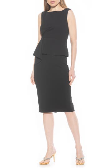 Alexia Admor Amora Boat Neck Sleeveless Sheath Dress In Black