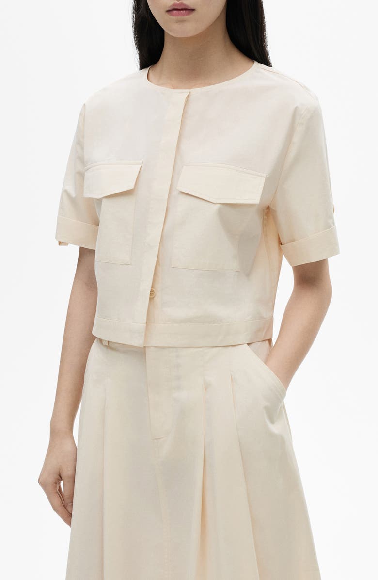 MANGO Cotton Utility Shirt, Main, color,