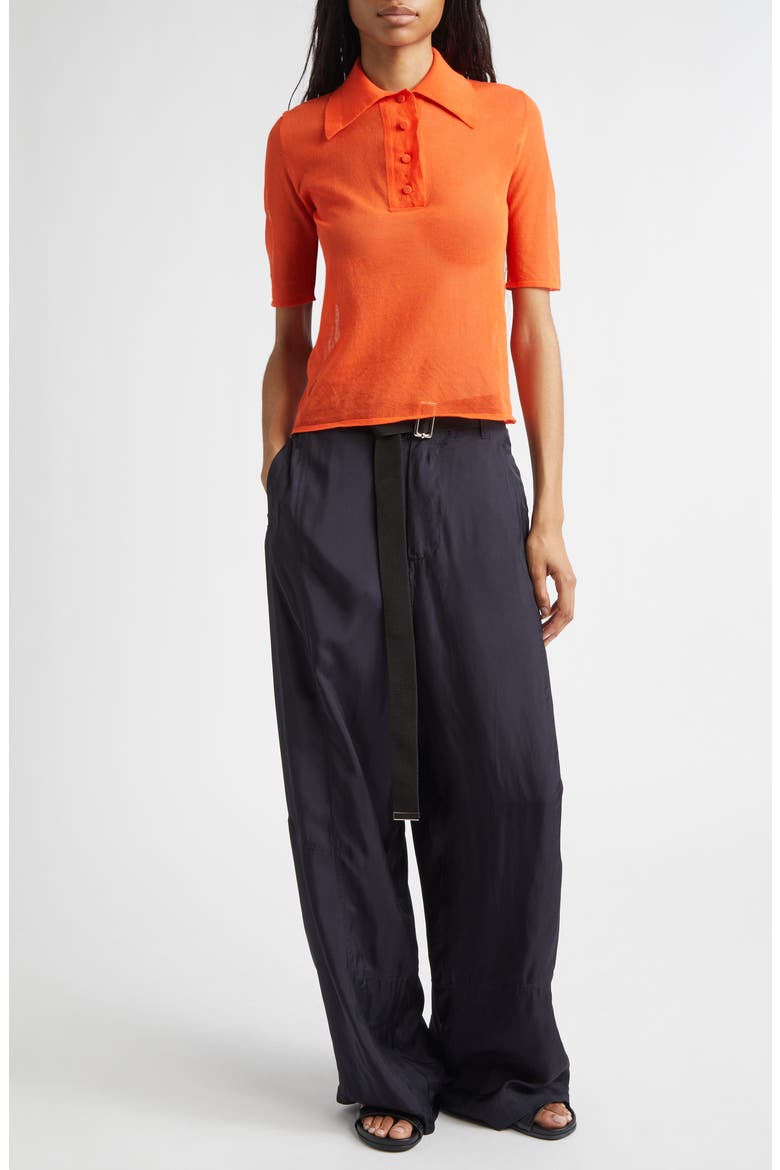 Belted Wide Leg Trousers, Alternate, color, BLUE BLACK
