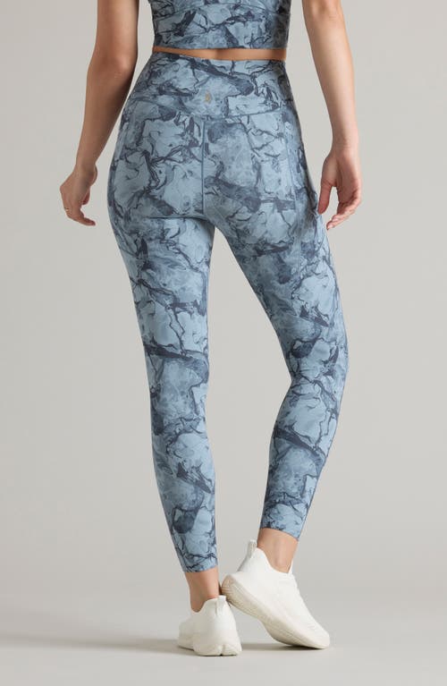 Rhone Revive Print Pocket 7/8 Leggings In Blue Mist
