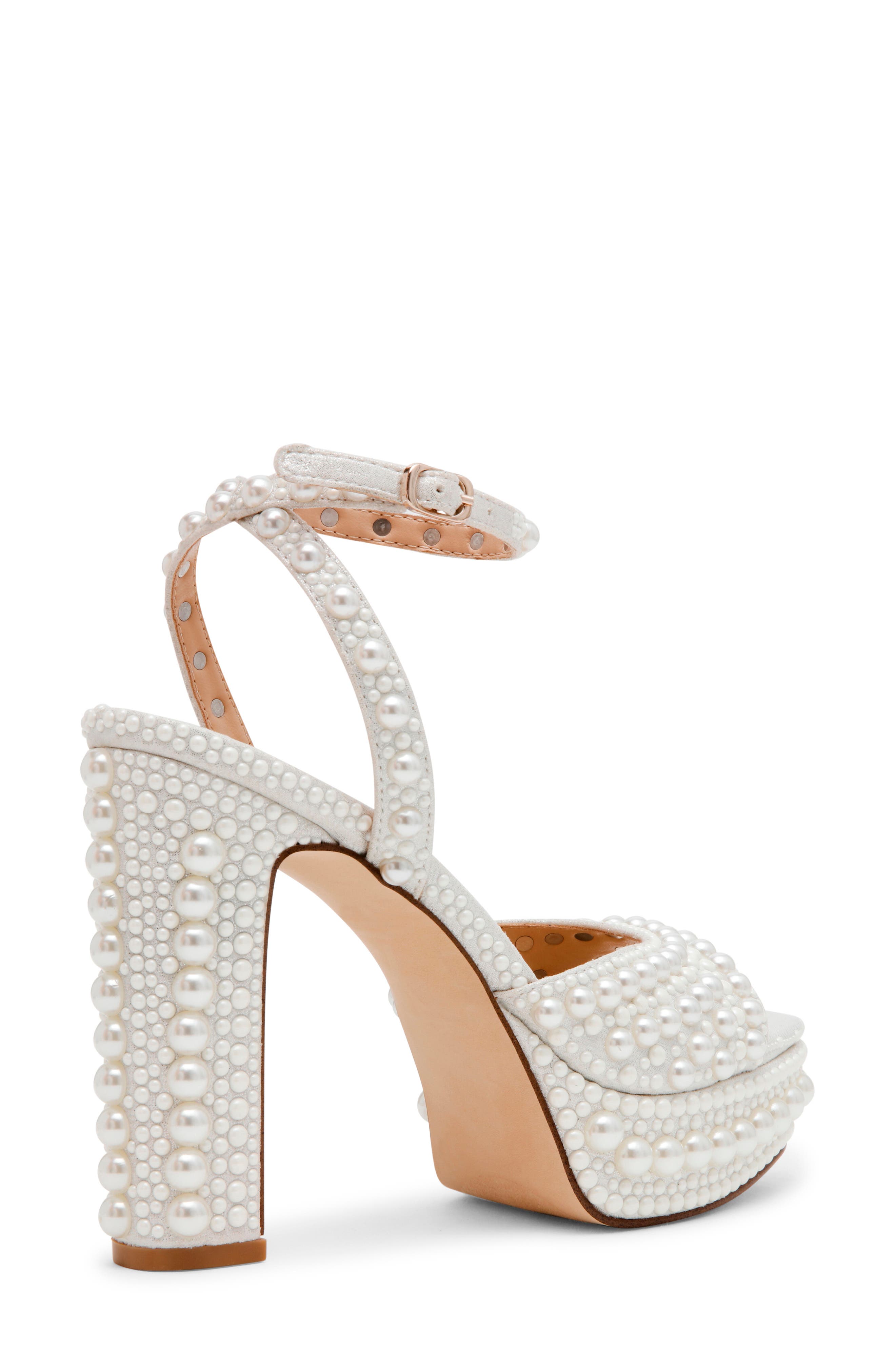 Steve Madden Assured Platform Ankle Strap Sandal, Alternate, color, Pearl