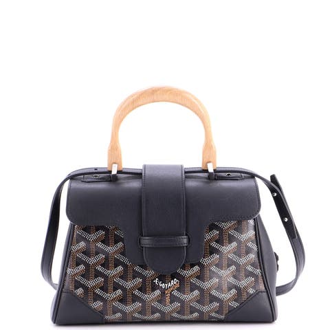 Saigon Top Handle Bag Coated Canvas with Leather Mini