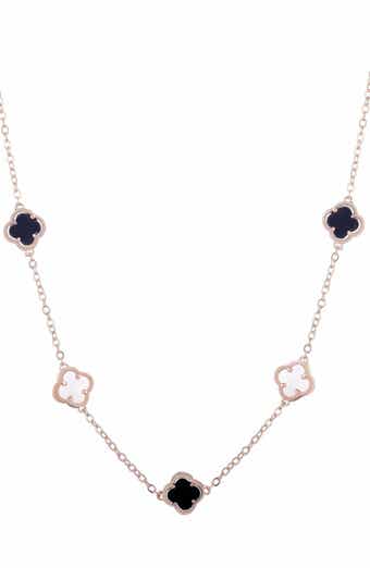 Enamel Clover Station Necklace