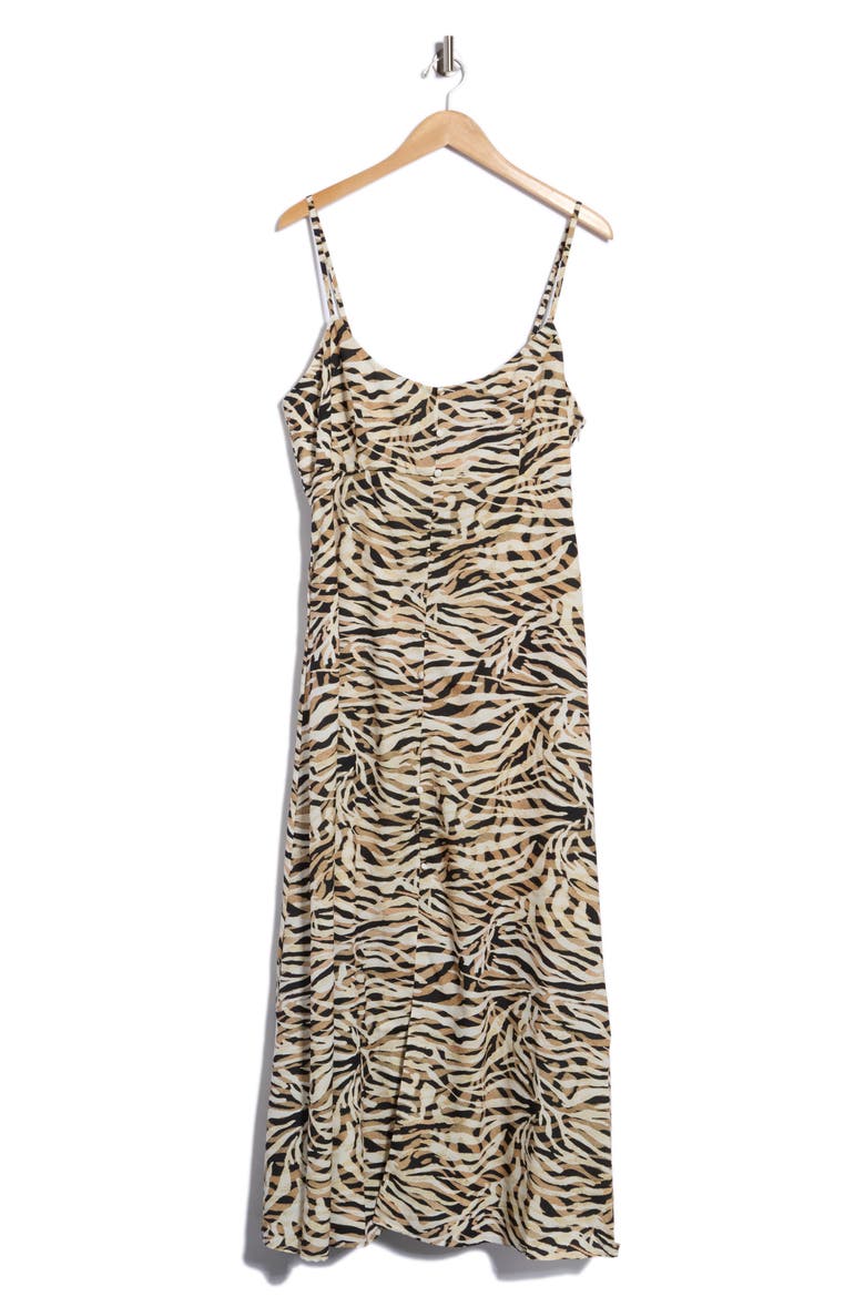 Valente Maxi Dress, Main, color, LATTE LAYERED ZEBRA STRIPE