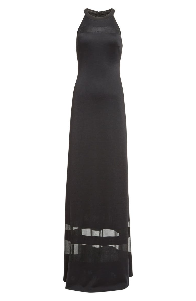 St. John Collection Transparent Stripe Shine Milano Knit Gown, Alternate, color, 