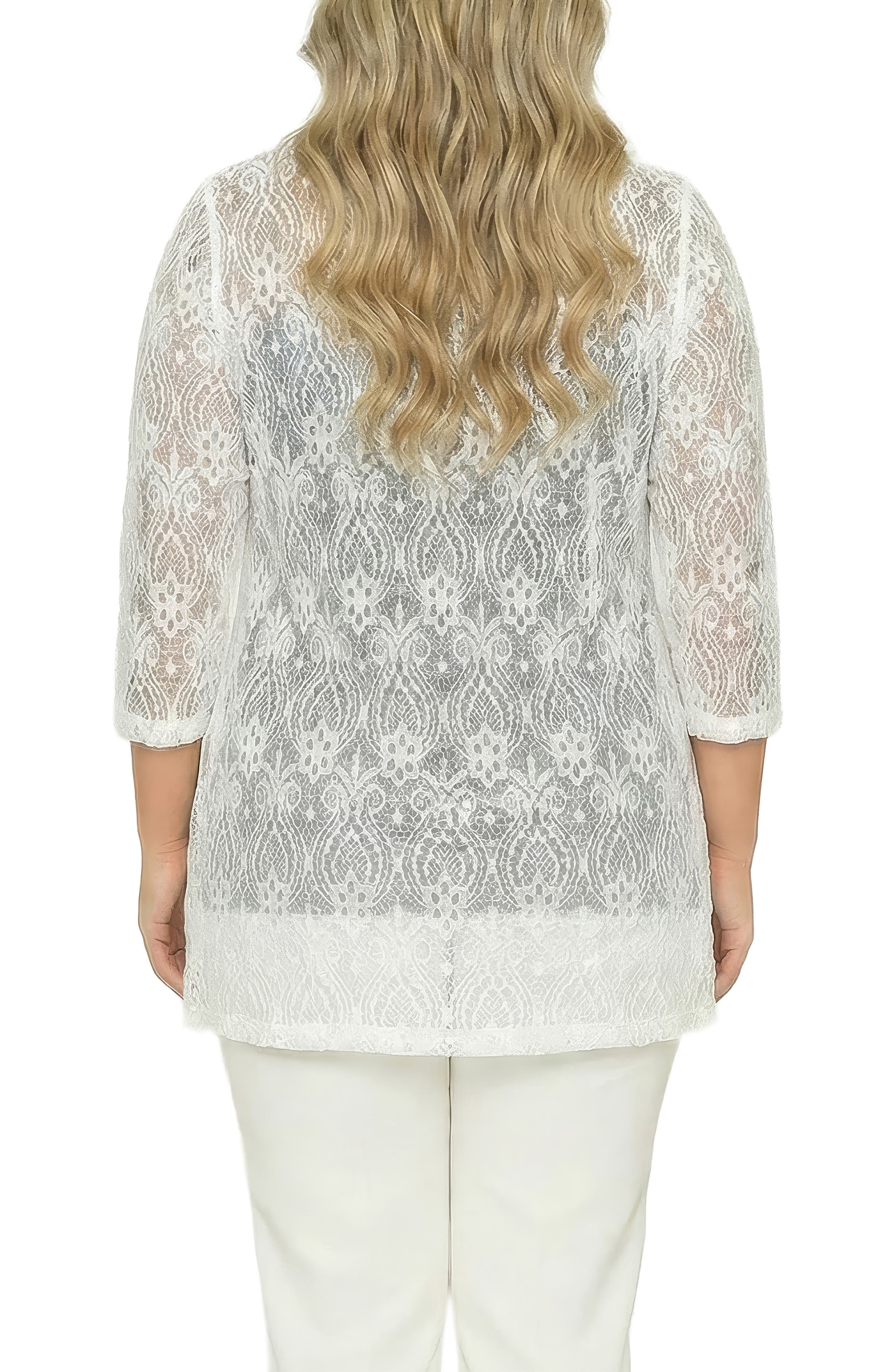 Sequin Lace Open Front Cardigan - image 4