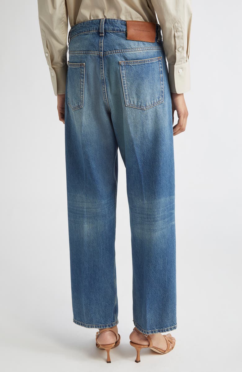 Victoria Beckham Bernie Relaxed Fit Straight Leg Jeans, Alternate, color, Washed Blue