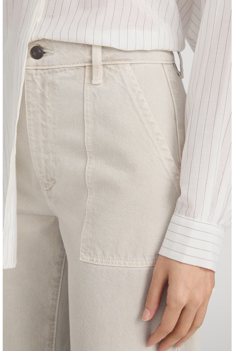 The Bow High Waist Wide Leg Utility Jeans, Alternate, color, FLAX