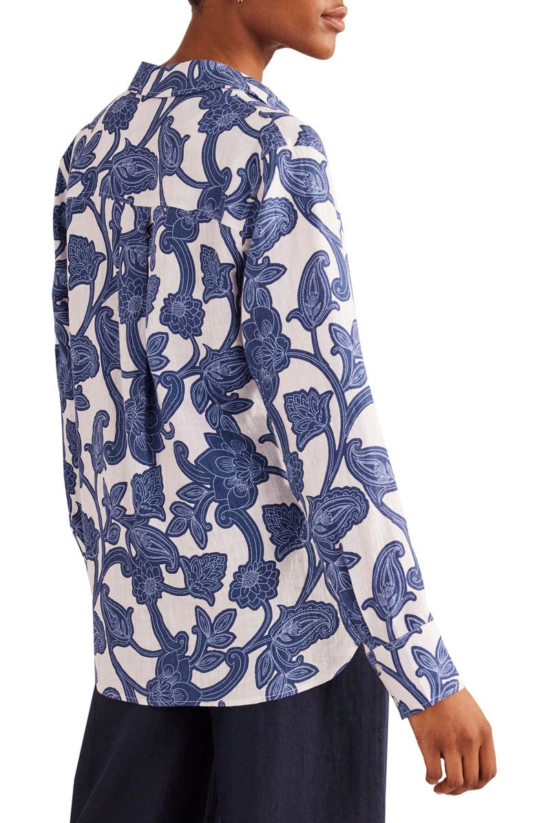 Boden Vine Print Linen Shirt, Alternate, color, 