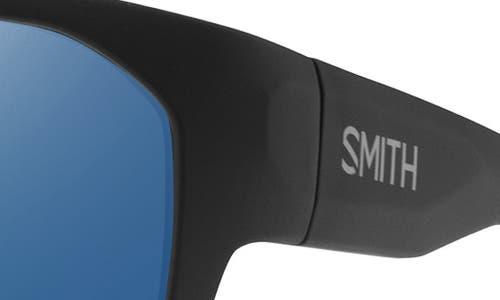 Smith Arvo 61mm Chromapop™ Polarized Wraparound Sunglasses In Matte Black/chromapop Blue