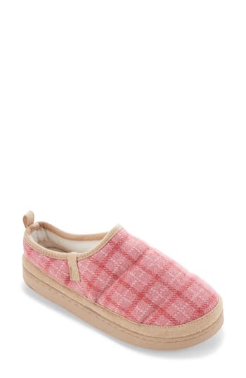 Floopi Plaid Slipper In Pink