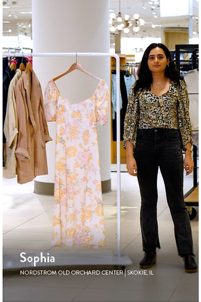 Floral Print Puff Sleeve Dress video