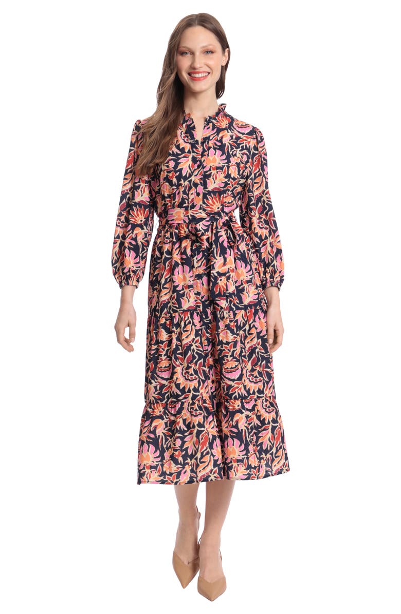 DONNA MORGAN FOR MAGGY Floral Long Sleeve Maxi Dress, Alternate, color, 