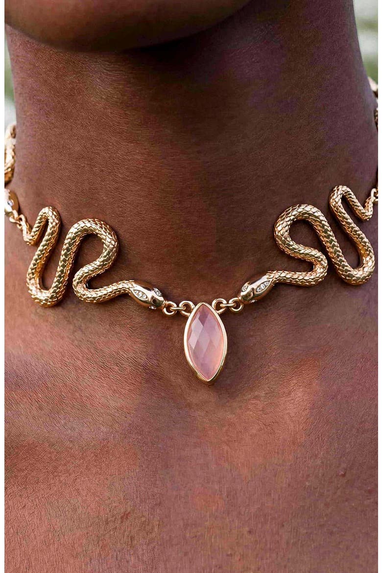 Serpentina Choker Necklace, Alternate, color, PINK