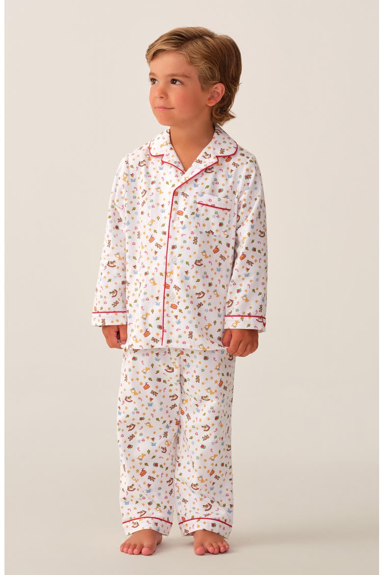 Kids' Two-Piece Cotton Blend Pajamas, Alternate, color, WHITE