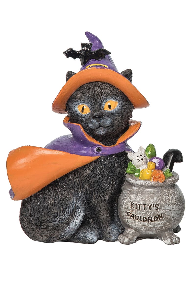 Halloween Resin Cat Halloween Figurines A/2, Alternate, color, Black