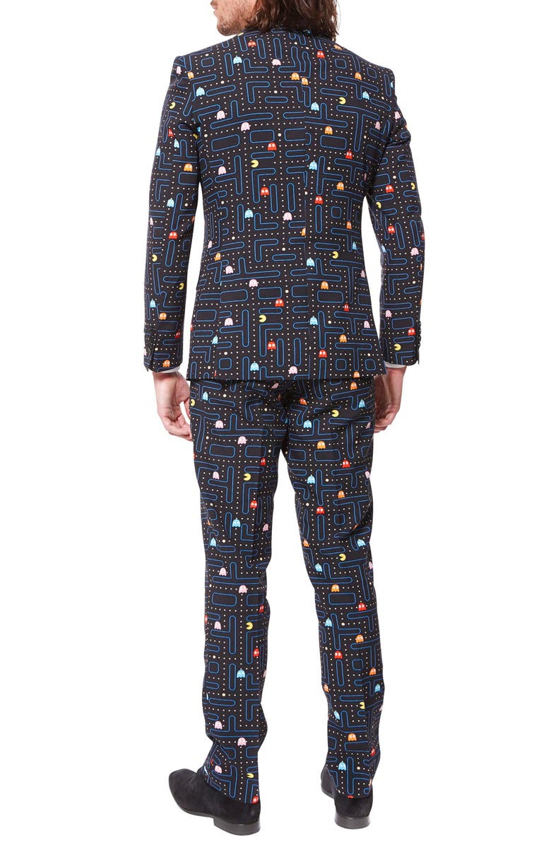 OppoSuits 'Pac-Man<sup>™</sup>' Trim Fit Two-Piece Suit with Tie, Alternate, color, Black