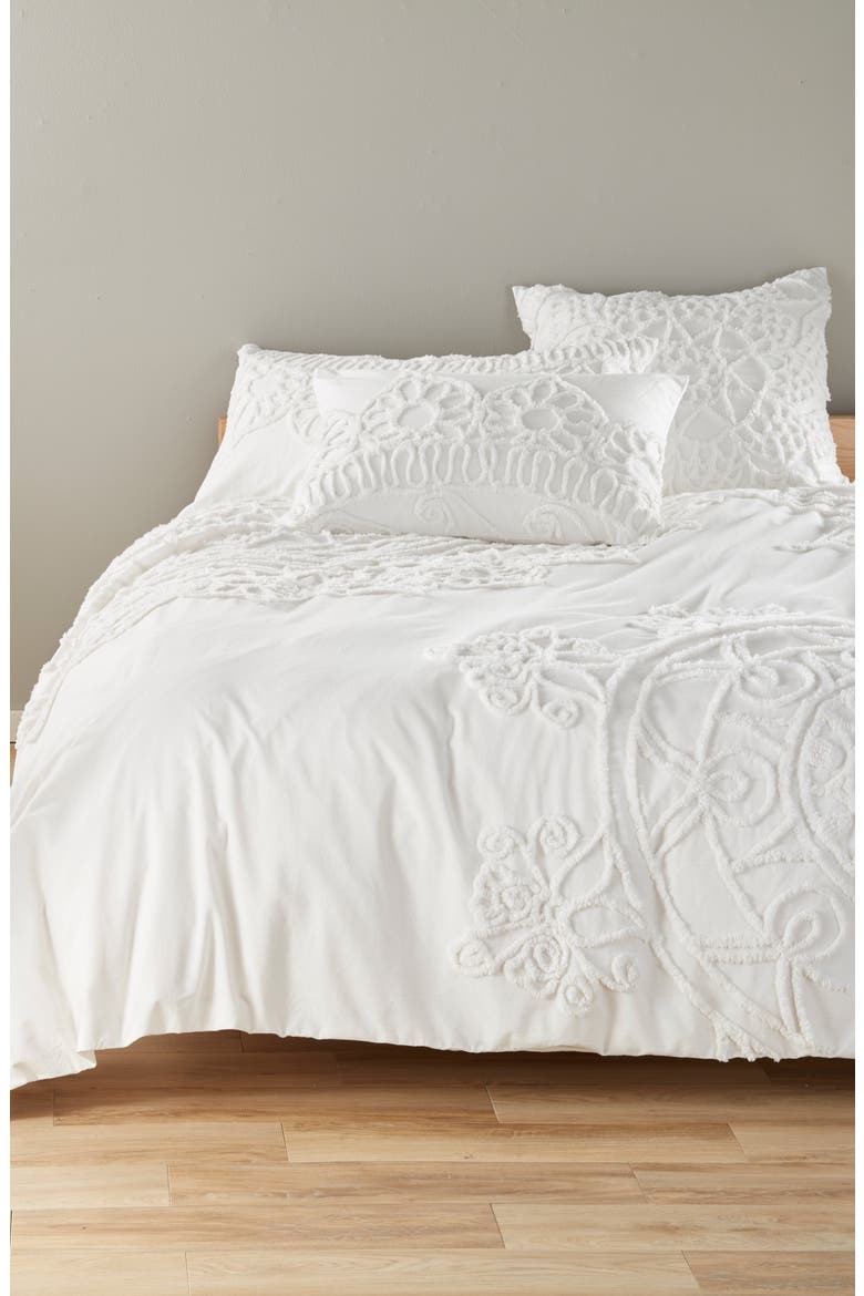 Tufted Duvet Cover, Main, color, WHITE