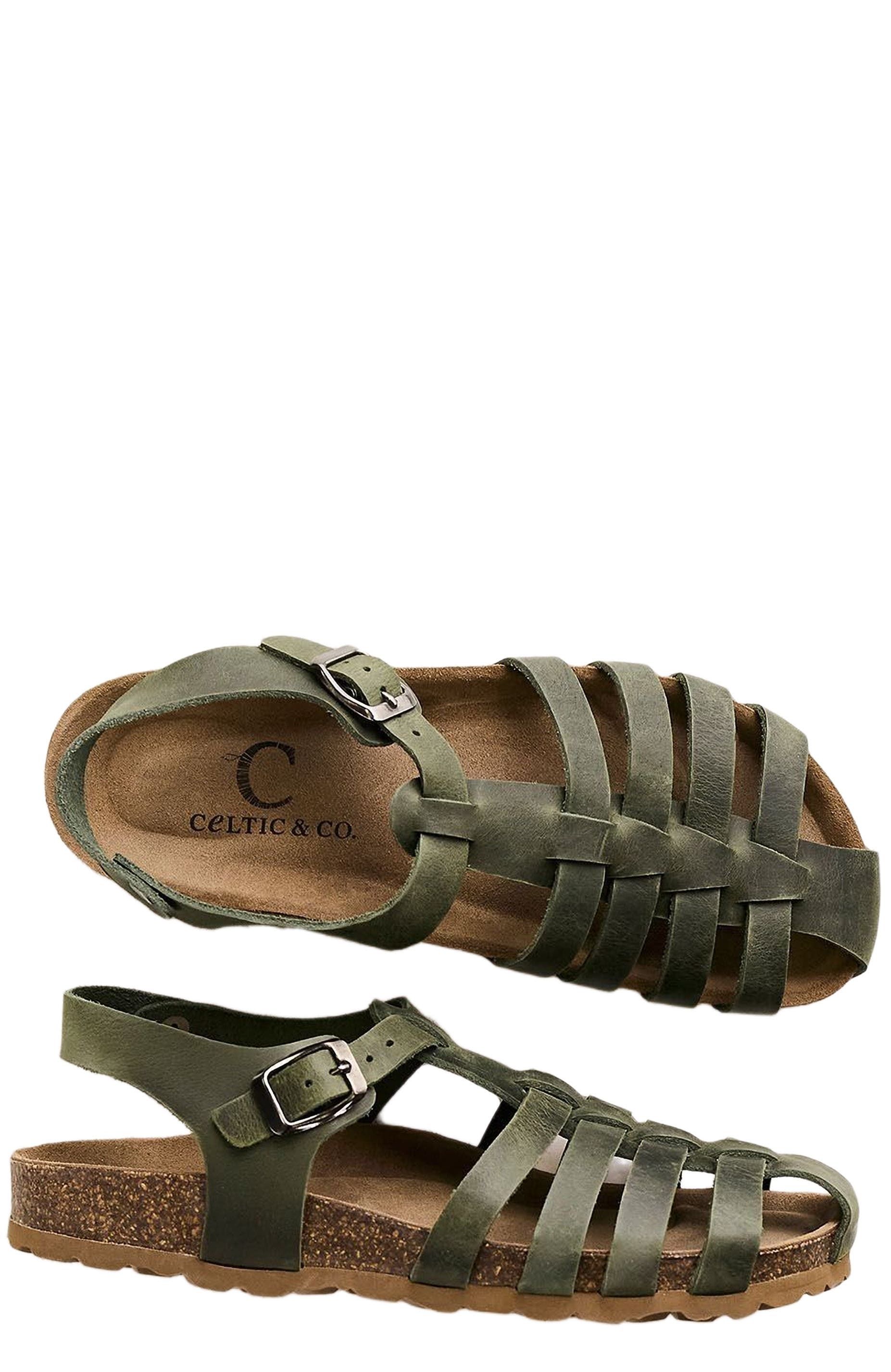 Celtic & Co. Fisherman's Sandal, Alternate, color, Olive