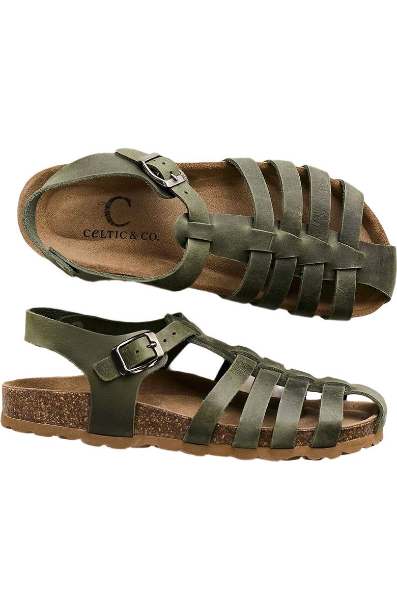 Celtic & Co. Fisherman's Sandal, Alternate, color, Olive