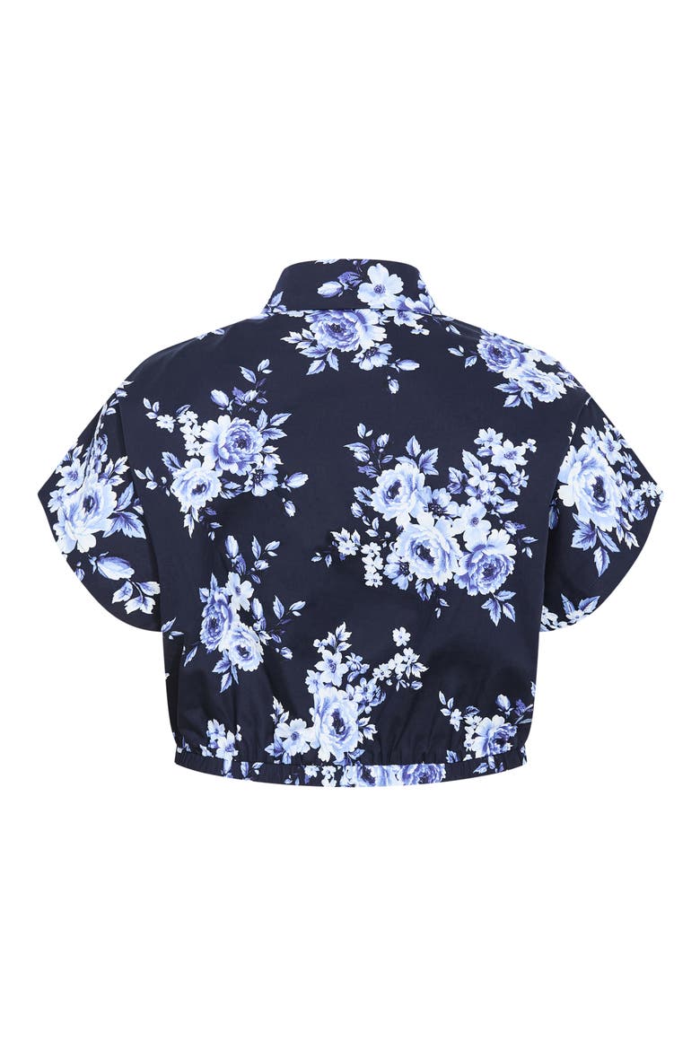 Vacay Crop Cotton Button-Up Shirt, Alternate, color, AMALFI FLORAL
