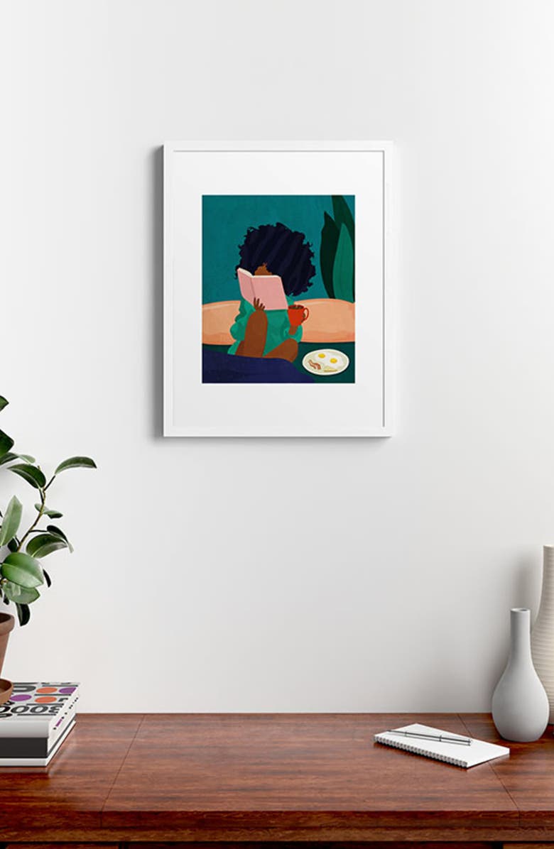 Deny Designs Stay Home No. 5 Framed Wall Art, Alternate, color, Blue