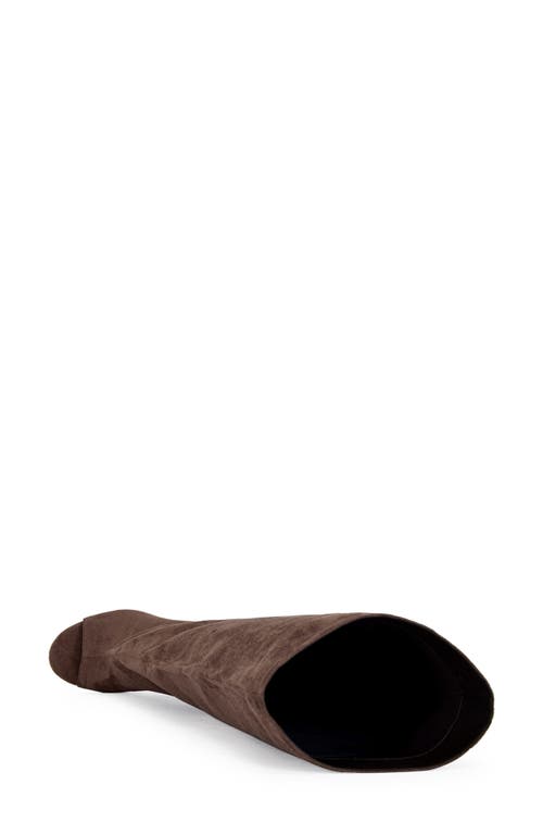 Azalea Wang Vincent Knee High Open Toe Boot In Brown