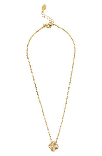 Rivka Friedman Mini Clover Pendant Necklace In Gold