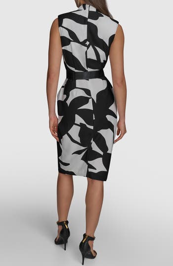 Belted Sleeveless Sheath Dress