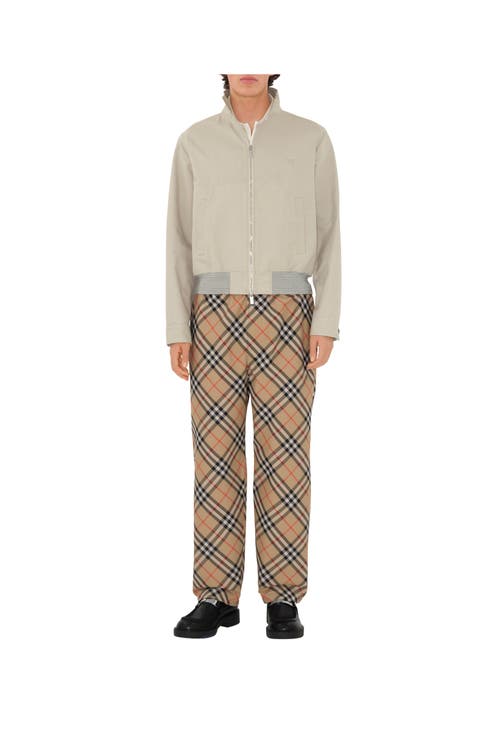 Burberry Checked Straight-leg Trousers In Nude