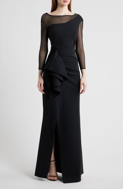 Aroma Illusion Ruffle Mermaid Gown