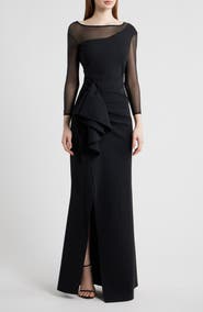 Chiara Boni La Petite Robe Aroma Illusion Ruffle Mermaid Gown