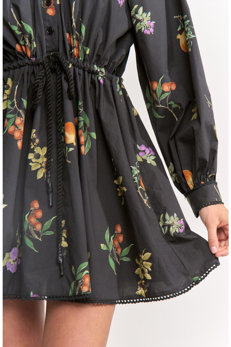 Kristie Long Sleeve Cotton Shirtdress, Alternate, color, BLACK MULTI