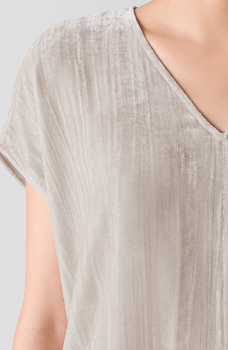 Eileen Fisher Crushed Velvet Top, Alternate, color, Almond