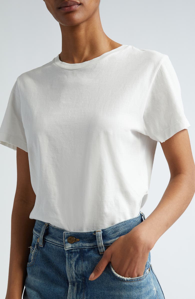 Golden Goose Distressed Slim Fit Cotton Jersey T-Shirt, Alternate, color, Vintage White