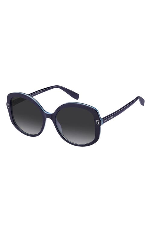 Marc Jacobs 56mm Gradient Round Sunglasses In Blue/dark Grey