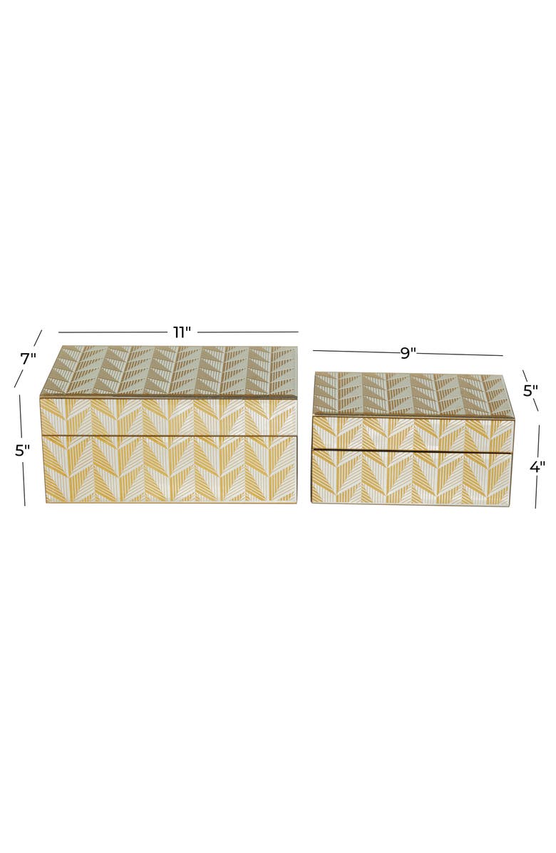 VIVIAN LUNE HOME Gold Glass Geometric Box with Glass Sides - Set of 2, Alternate, color, Gold