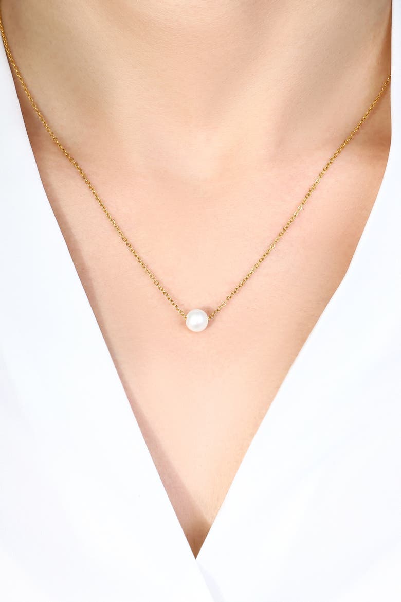 Floating Pearl Necklace, Alternate, color, Gold-Tone