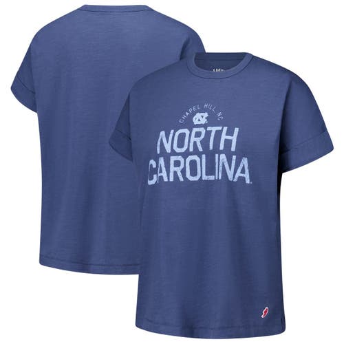 League Collegiate Wear Navy North Carolina Tar Heels Slub Rolled Cuff T-shirt In Navy