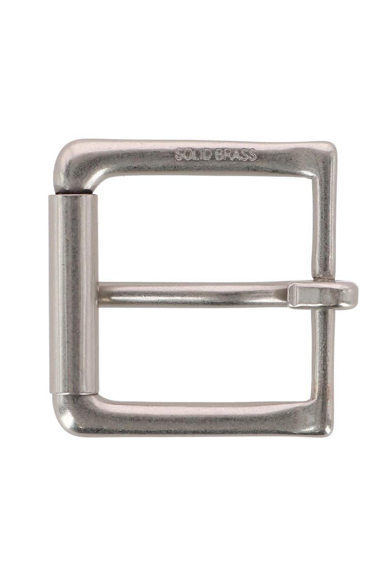 32mm Italian Solid Brass Roller Buckle Matte Finish, Alternate, color, Silver
