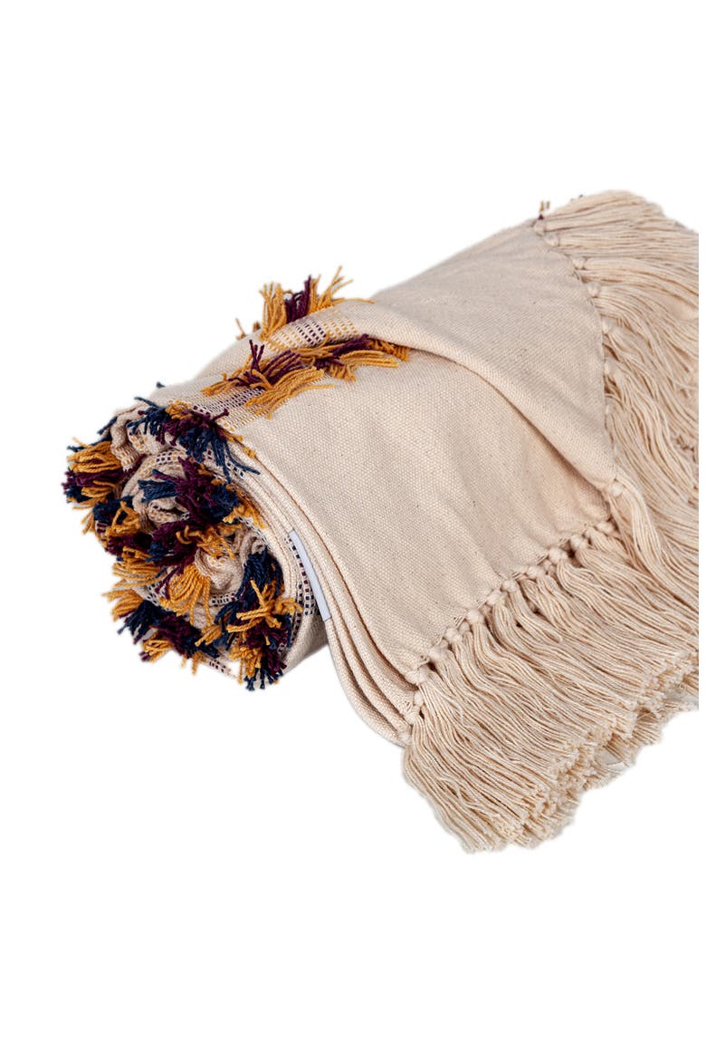 Tomoko Fringe Throw Blanket, Alternate, color, BEIGE MULTI