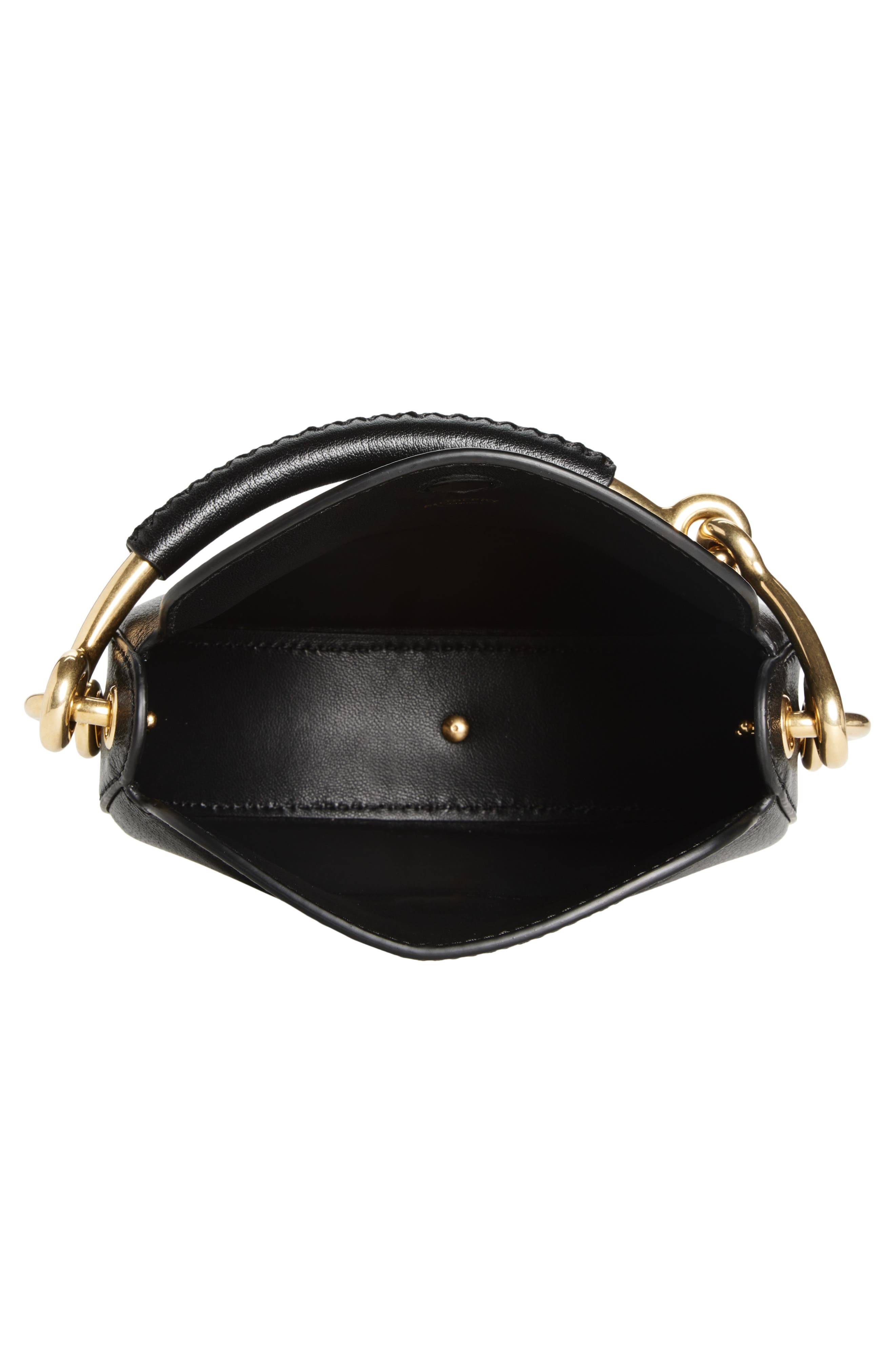 Burberry Bridle Logo Leather Crossbody Bag, Alternate, color, Black