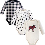 Hudson Baby Cotton Long-Sleeve Bodysuits 3-Pack