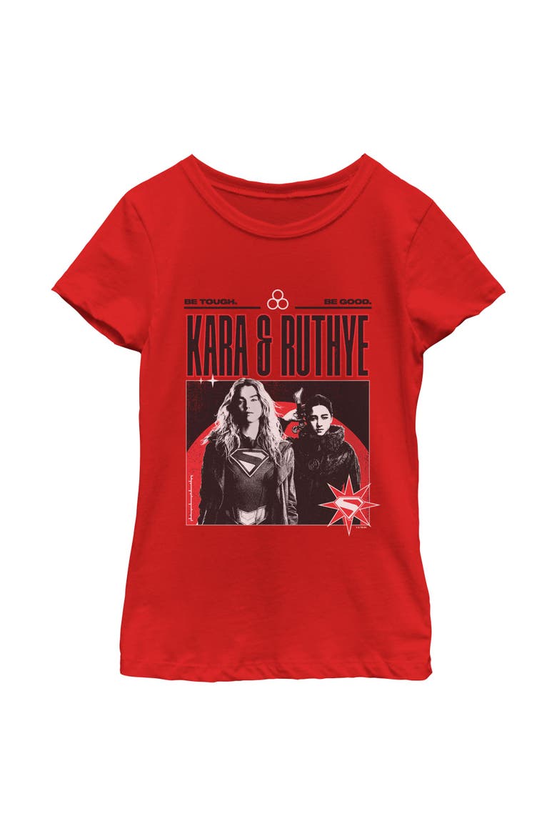 Girl's Supergirl Kara and Ruthye  Graphic T-Shirt, Main, color, Red
