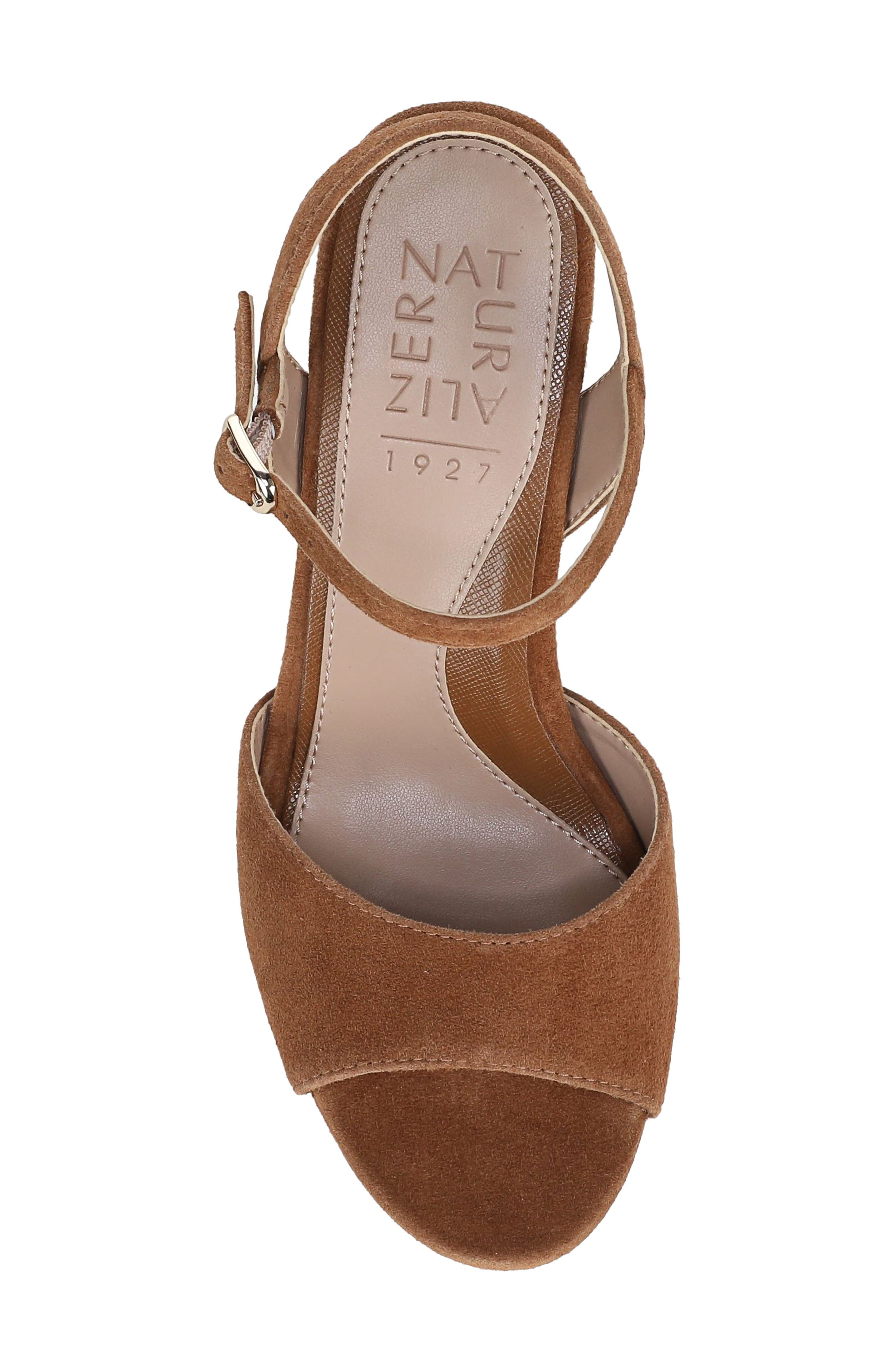 Marigold Ankle Strap Platform Sandal, Alternate, color, DARK CHESTNUT SUEDE