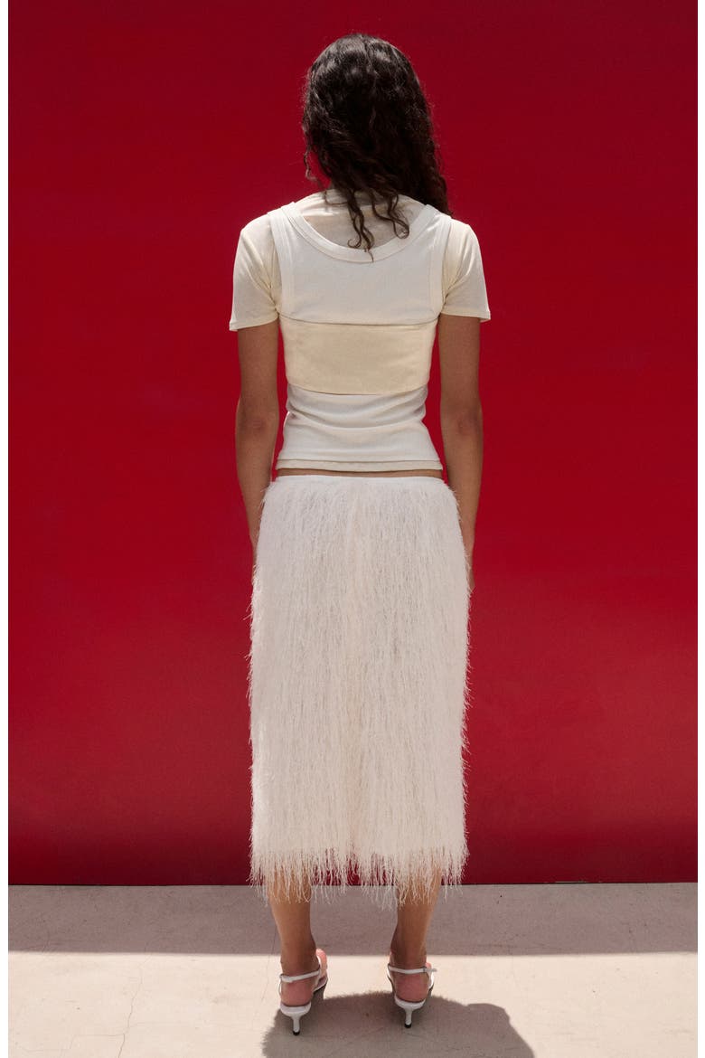 Textured Midi Skirt, Alternate, color, OFF WHITE